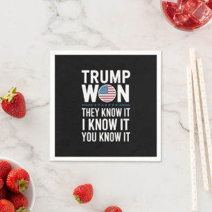 Serviette En Papier Trump a gagné, ils le savent 2024 47e Président ga