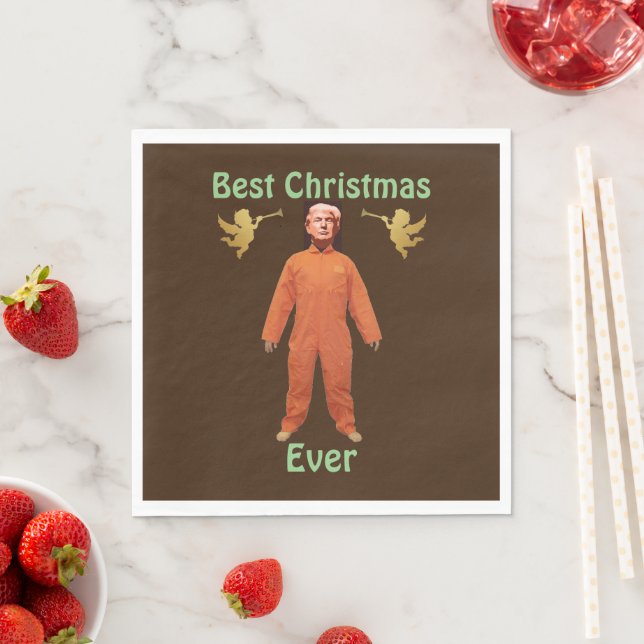 Serviette En Papier Trump Prisonnier Papier Napkin (En situation)