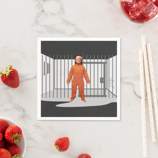 Serviette En Papier Trump Prisonnier Papier Napkin (En situation)