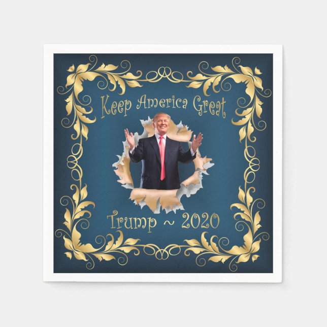 Serviette En Papier Trump Souvenir Breakdown Napkins commémoratif ~ (Devant)