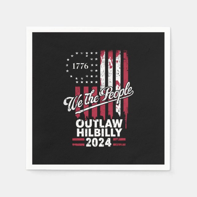 Serviette En Papier Trump Vance 2024 Donald Trump hors la loi Hillbill (Devant)