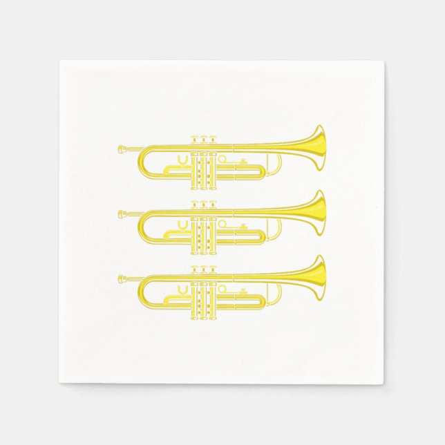 Serviette En Papier Trumpet Music Jazz Musical Instrument Band Cadeau (Devant)