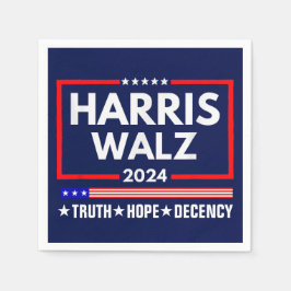 Serviette En Papier Truth Hope Decency Harris Walz 2024