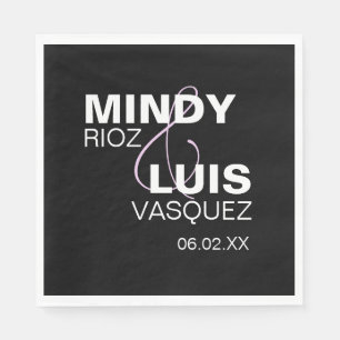 Serviette En Papier Ttypographie gras Ampersand rose noir