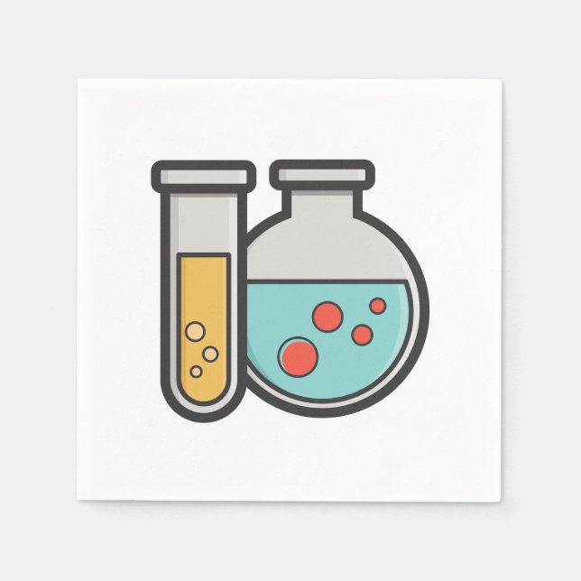 Serviette En Papier Tube d'essai de chimie et bécher (Devant)