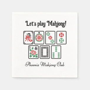 Serviette En Papier Tuiles de Mah-jong #1 « Jouons au Mahjong ! »