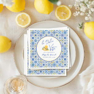 Serviette En Papier Tuiles Italiennes Mariage Méditerranéen Estival