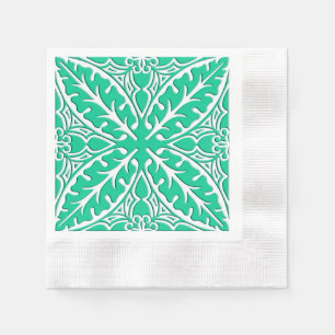Serviette En Papier Tuiles marocaines - turquoise et blanc