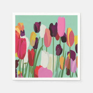 Serviette En Papier Tulip Fleur colorée Fleur florale Tulip Party