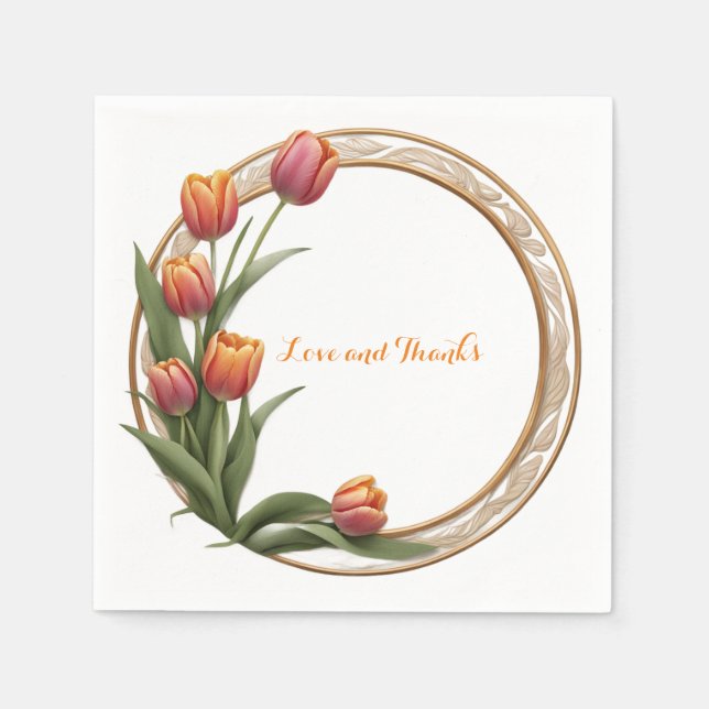 Serviette En Papier Tulip Tango Plaques de papier Mariage (Devant)
