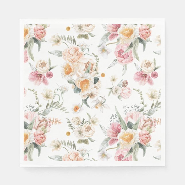 Serviette En Papier Tulipes florales du printemps (Devant)