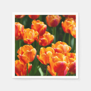 Serviette En Papier Tulipes orange vif dans le parc