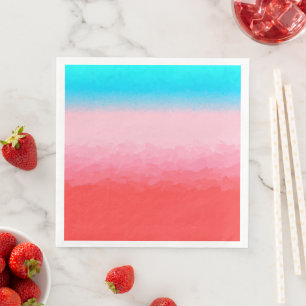 Serviette En Papier Turks and Caicos Blue et Coral Ombre