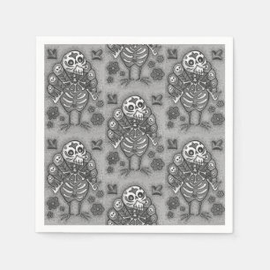 SERVIETTE EN PAPIER TURQUIE BONES COLORÉS FOLK MERCI OISEAU OISEAU