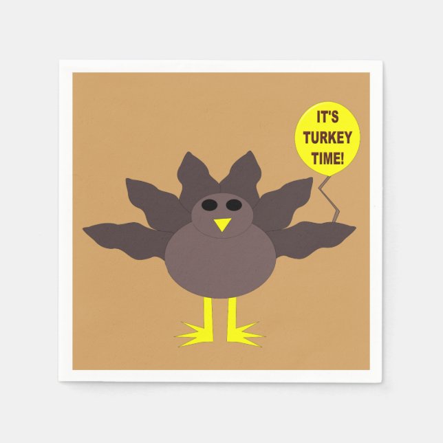Serviette En Papier Turquie Heure Thanksgiving Papier Naples (Devant)