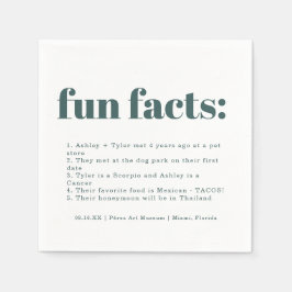 Serviette En Papier Turquoise minimal moderne | Fun Facts Mariage