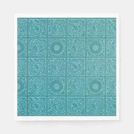 Serviette En Papier Turquoise Tile Motif (par William Morris)