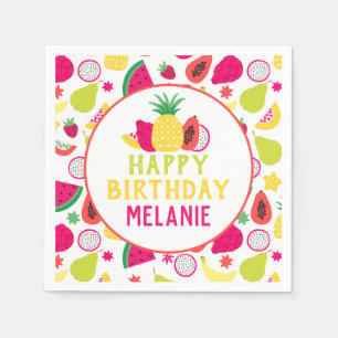 Serviette En Papier Tutti Frutti Tropical Fruit Anniversaire Papier de