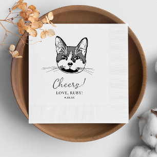 Serviette En Papier Tuxedo Chat Cheveux personnalisés serviettes