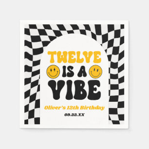 Serviette En Papier Twelve Is A Vibe Retro 12e Anniversaire Fête