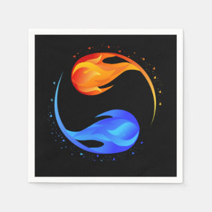 Serviette En Papier Twin Flame Mariage-Thème - Noir-