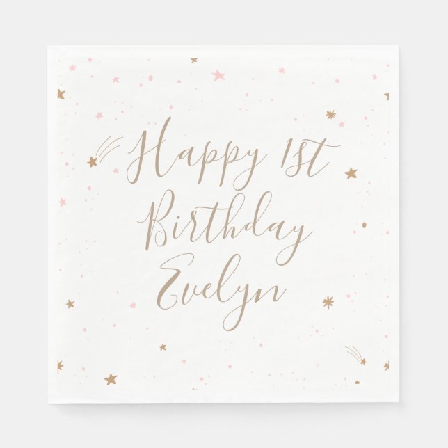 Serviette En Papier Twinkle Star 1er anniversaire (Devant)