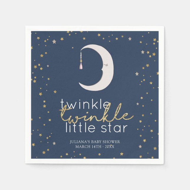Serviette En Papier Twinkle Twinkle Little Star Baby shower (Devant)