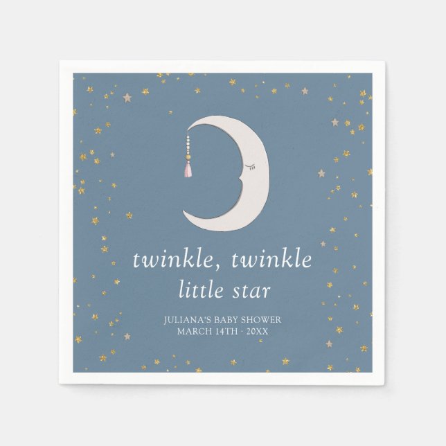 Serviette En Papier Twinkle Twinkle Little Star Baby shower (Devant)