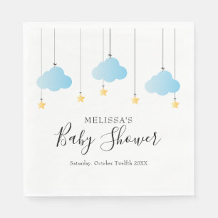 Serviette En Papier Twinkle Twinkle Little Star Garçon Bleu Baby Showe