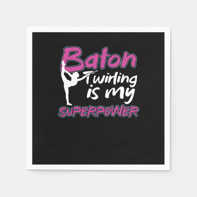 Serviette En Papier Twirling Spinning Gymnastics Gymnasts Baton Twirli (Devant)