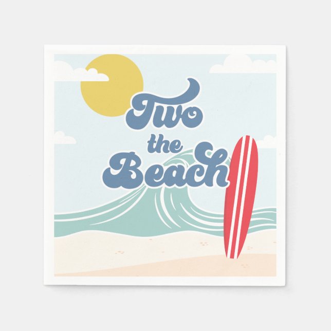 Serviette En Papier Two Beach Surf Beach 2e anniversaire (Devant)