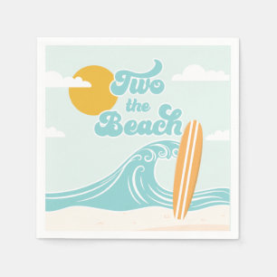 Serviette En Papier Two Beach Surf Beach 2e anniversaire