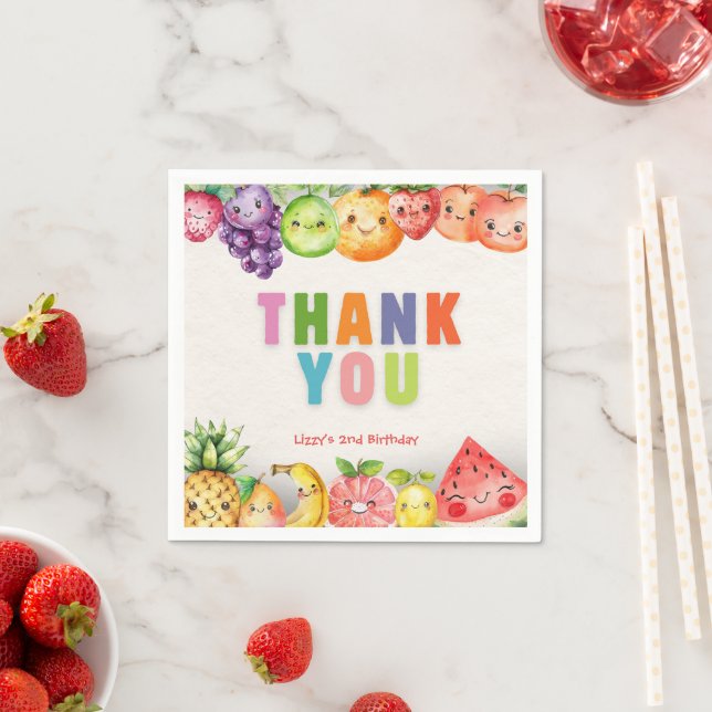 Serviette En Papier Twotti Frutti Thème Merci (En situation)