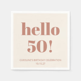 Serviette En Papier Typographie audacieuse Terracotta Moderne 50e anni