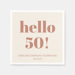 Serviette En Papier Typographie audacieuse Terracotta Moderne 50e anni