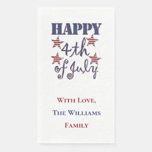 Serviette En Papier Typographie de Happy 4 juillet Stars and Stripes
