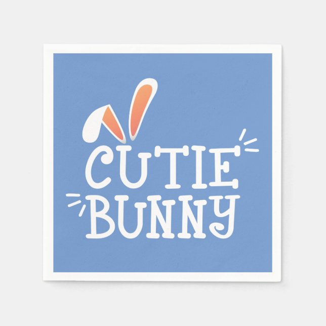 Serviette En Papier Typographie de Pâques de lapin simple | Serviette  (Devant)