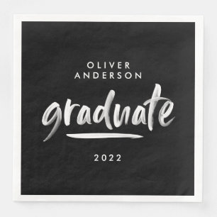 Serviette En Papier Typographie de script moderne fête de graduation n