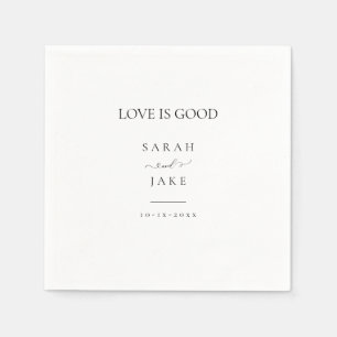 Serviette En Papier Typographie élégante : L'AMOUR EST BON mariage mod