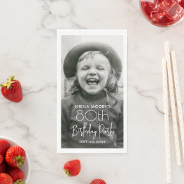 Serviette En Papier TYPOGRAPHIE ET PHOTO DE FÊTE Chic POUR TOUT Annive