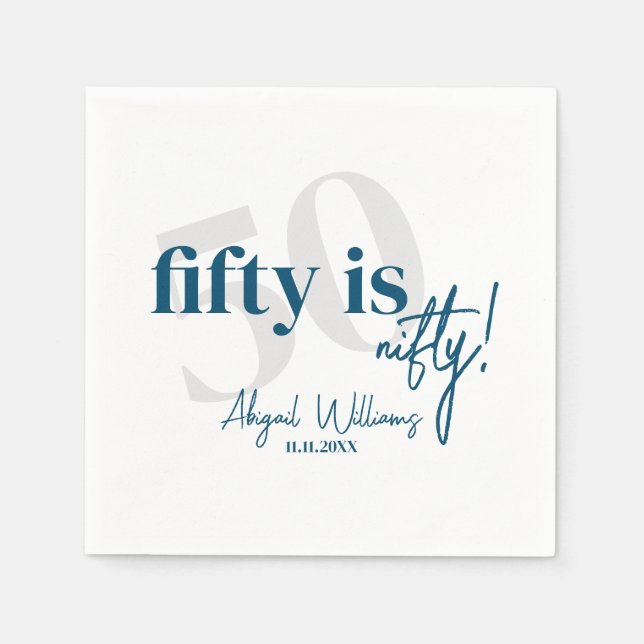 Serviette En Papier Typographie Gras avec Calligraphie Fête d'annivers (Devant)