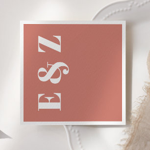 Serviette En Papier Typographie Gras Moderne Terracotta Mariage