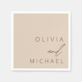 Serviette En Papier Typographie minimaliste Mariage Boho Élégante