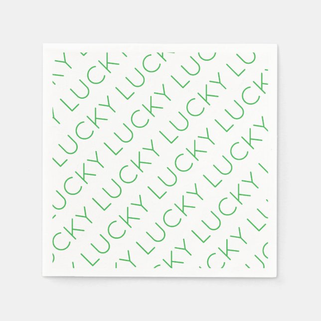 Serviette En Papier TYPOGRAPHIE Moderne Chance Shamrocks Fête Irlandai (Devant)