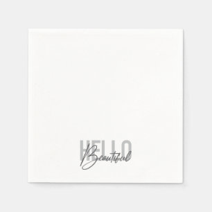 Serviette En Papier Typographie moderne, simple, cool Bonjour Belle