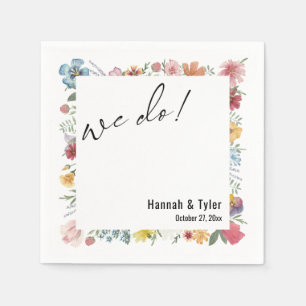 Serviette En Papier Typographie « Nous faisons » de fleurs sauvages aq