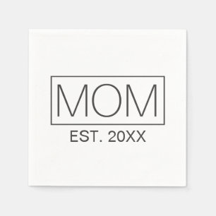 Serviette En Papier Typographie simple minimaliste de la maman  Papier