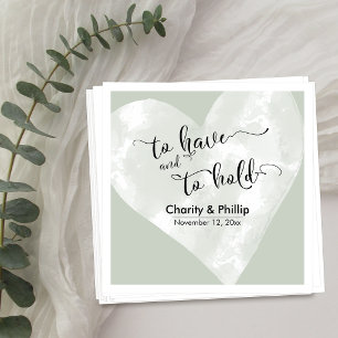 Serviette En Papier Typographie To Have et To Hold Blanche Cœur & Saug