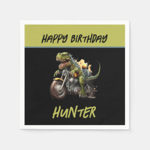 Serviette En Papier Tyrannosaurus Rex Dinosaur Moto Anniversaire