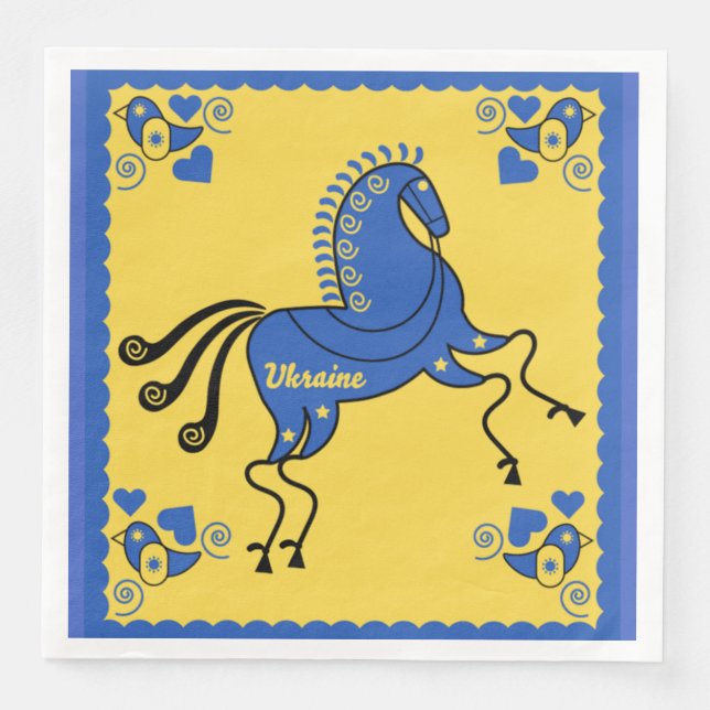 Serviette En Papier Ukraine Art populaire slave traditionnel (Devant)
